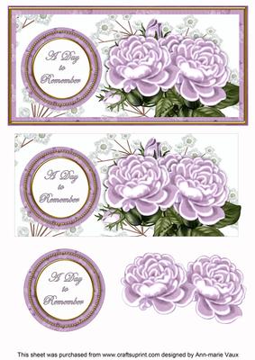 Lilac Roses Day to Remember Dl Decoupage Topper