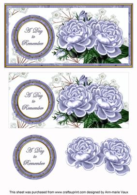 Pblue Roses Day to Remember Dl Decoupage Topper