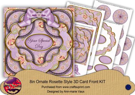 Lilac Lotus Special Day 3D Rosette 8in Card Front Kit
