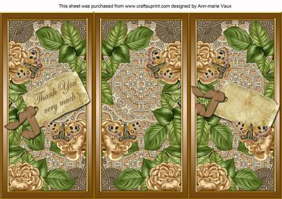Coffee Roses Thank You Quick Tri-fold Card