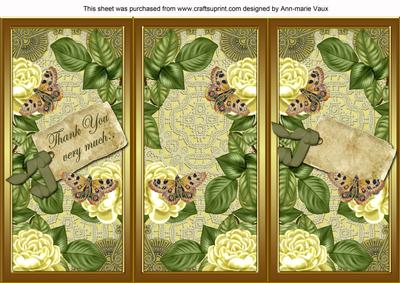 Lemon Roses Thank You Quick Tri-fold Card