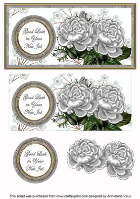 Silver Roses New Job Dl Decoupage Topper