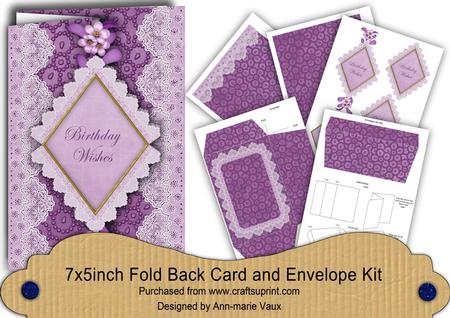 Lilac Blossom Birthday Wishes Fold Back Card Kit