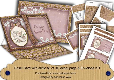 Wedding Shoe Plum Special Day 3D Easel Book Kit