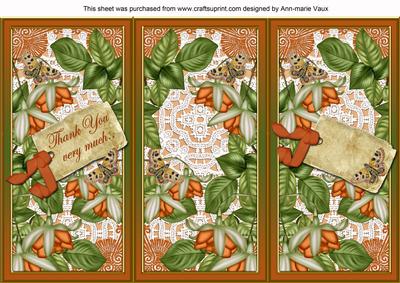 Borange Fushsia Thank You Quick Tri-fold Card