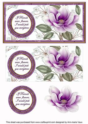 Dpurple Magnolia If Friends Were Dl Decoupage Topper