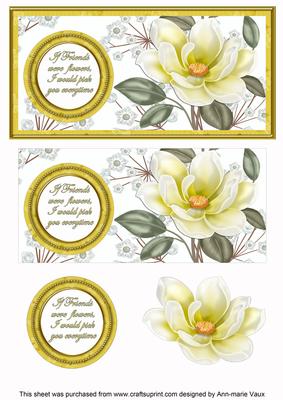 Lemon Magnolia If Friends Were Dl Decoupage Topper