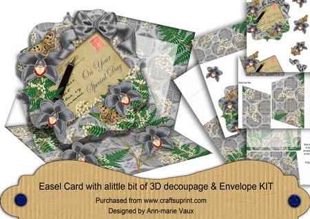 Silver Orchid Special Day Easel Bracket Card & Envelope Kit