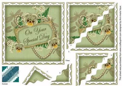 Olive Pansy Special Day 6in Duo Wavy Corner Stacker