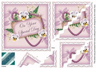 Lilac Pansy Special Day 6in Duo Wavy Corner Stacker