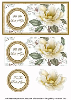 Cream Magnolia Both of You Dl Decoupage Topper