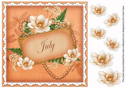 Borange Magnolia July 8in Vintage Decoupage Topper