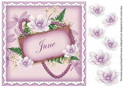 Lilac Magnolia June 8in Vintage Decoupage Topper