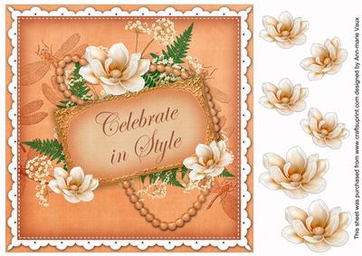 Borange Magnolia Celebrate 8in Vintage Decoupage Topper