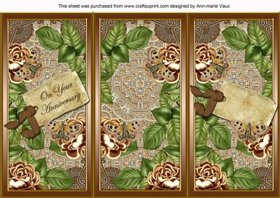 Vtea Roses Your Anniversary Quick Tri-fold Card
