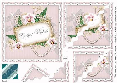 Lilac Hint Orchid Easter Wishes 6in Duo Wavy Corner Stacker