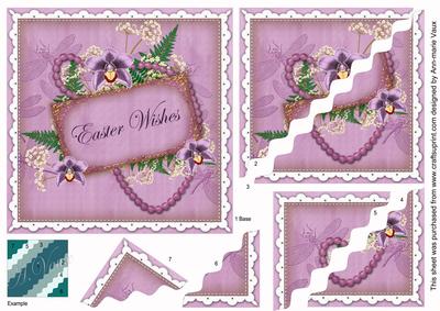 Lilac Orchid Easter Wishes 6in Duo Wavy Corner Stacker