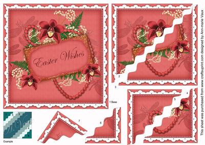 Red Orchid Easter Wishes 6in Duo Wavy Corner Stacker