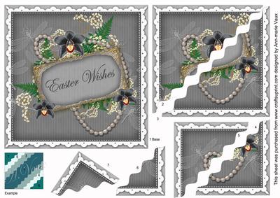 Silver Orchid Easter Wishes 6in Duo Wavy Corner Stacker