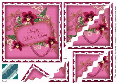 Cerise Orchid Mothers Day 6in Duo Wavy Corner Stacker