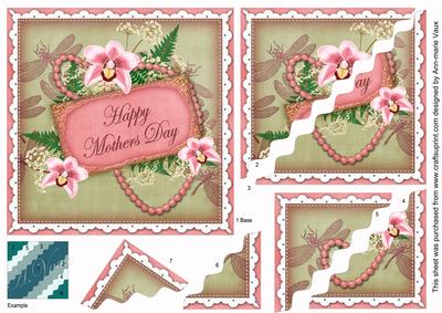 Pink g Orchid Mothers Day 6in Duo Wavy Corner Stacker