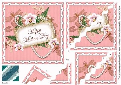 Pink Orchid Mothers Day 6in Duo Wavy Corner Stacker