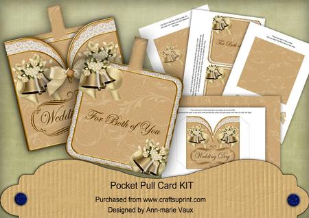 Cream Bells Wedding Vintage Pocket Pull Card Kit