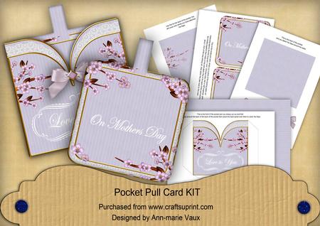 Lilac Blossom Mothers Day Vintage Pocket Pull Card Kit