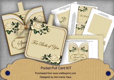 Cream Rose Special Day Vintage Pocket Pull Card Kit
