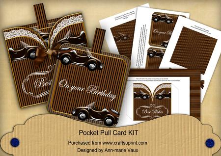 Vintage Car Birthday Wishes Vintage Pocket Pull Card Kit