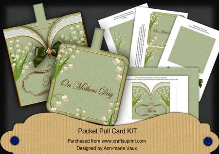 Lily of the Valley Mum Vintage Pocket Pull Card Kit