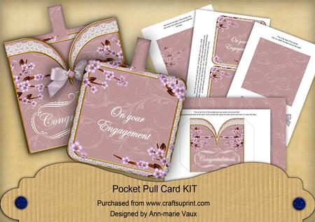 Lilac Blossom Engagement Vintage Pocket Pull Card Kit