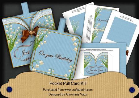 Lily of the Valley T Birthday Vintage Pocket Pull Card Kit