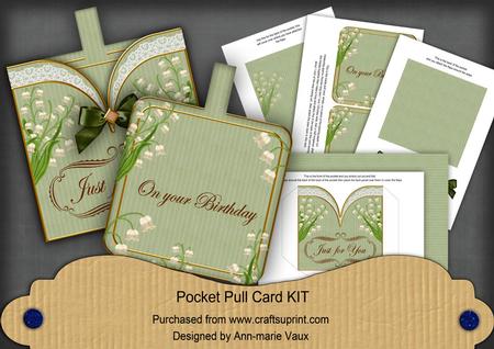 Lily of the Valley O Birthday Vintage Pocket Pull Card Kit
