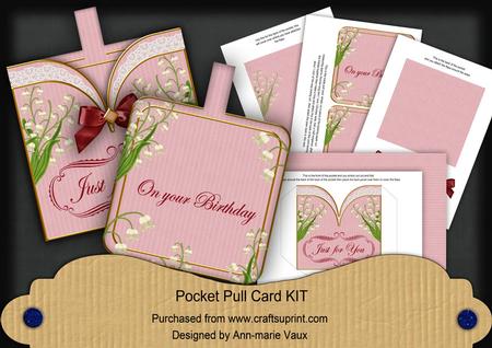 Lily of the Valley P Birthday Vintage Pocket Pull Card Kit
