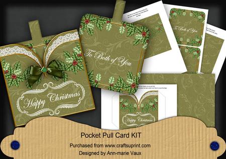 Christmas g Holly Both of You Vintage Pocket Pull Card Kit