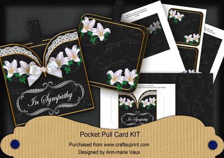 White Lily in Sympathy Vintage Pocket Pull Card Kit