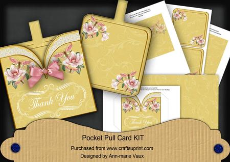 Lemon Magnolia Thank You Vintage Pocket Pull Card Kit