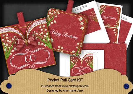 Lily of the Valley 60 Birthday Vintage Pocket Pull Card Kit