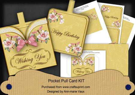 Pinkl Magnolia Butterfly Happy Birthday Pocket Pull Card Kit