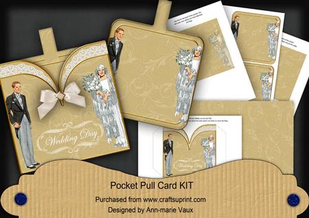 Bride & Groom Wedding Day Vintage Pocket Pull Card Kit