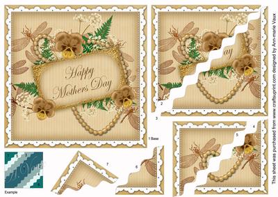Cream Pansy Mothers Day 6in Duo Wavy Corner Stacker