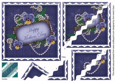 Dblue Pansy Mothers Day 6in Duo Wavy Corner Stacker