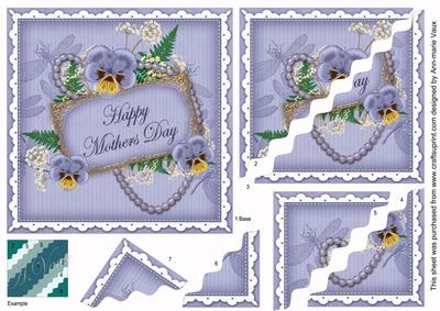 Pblue Pansy Mothers Day 6in Duo Wavy Corner Stacker