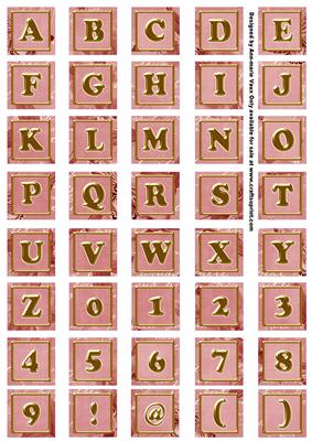 Pink Sweet Peas Alphabet Embellishment Sheet