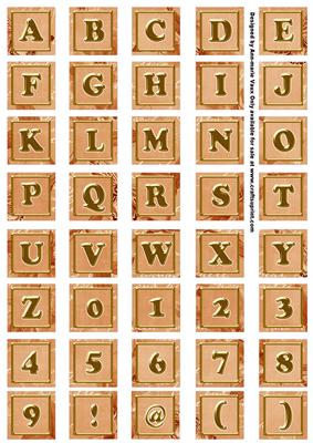 Borange Sweet Peas Alphabet Embellishment Sheet