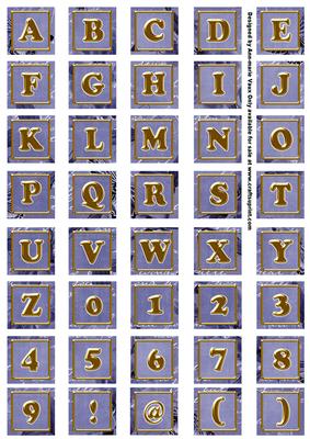 Dblue Sweet Peas Alphabet Embellishment Sheet