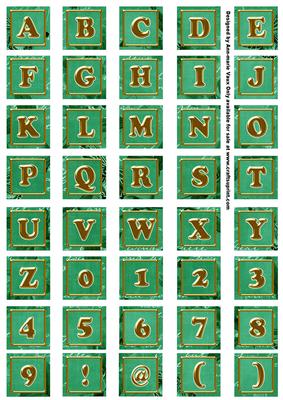 Dgreen Sweet Peas Alphabet Embellishment Sheet