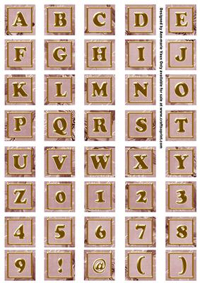 Dpink Sweet Peas Alphabet Embellishment Sheet