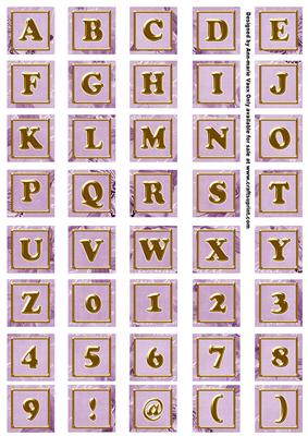 Lilac Sweet Peas Alphabet Embellishment Sheet
